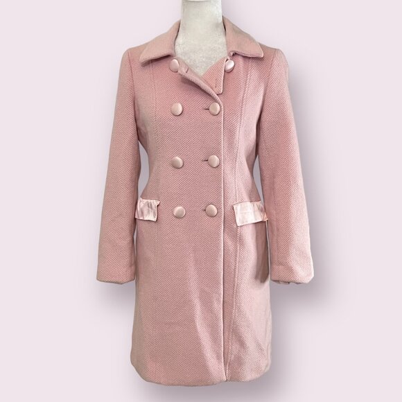 Luxe Jackets & Blazers - Luxe Arden B. Women's Pea Coat Double Breasted Pink Wool Blend Size Medium